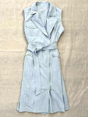 Calvin Klein Moto-Inspired Belted Zip Front Dress